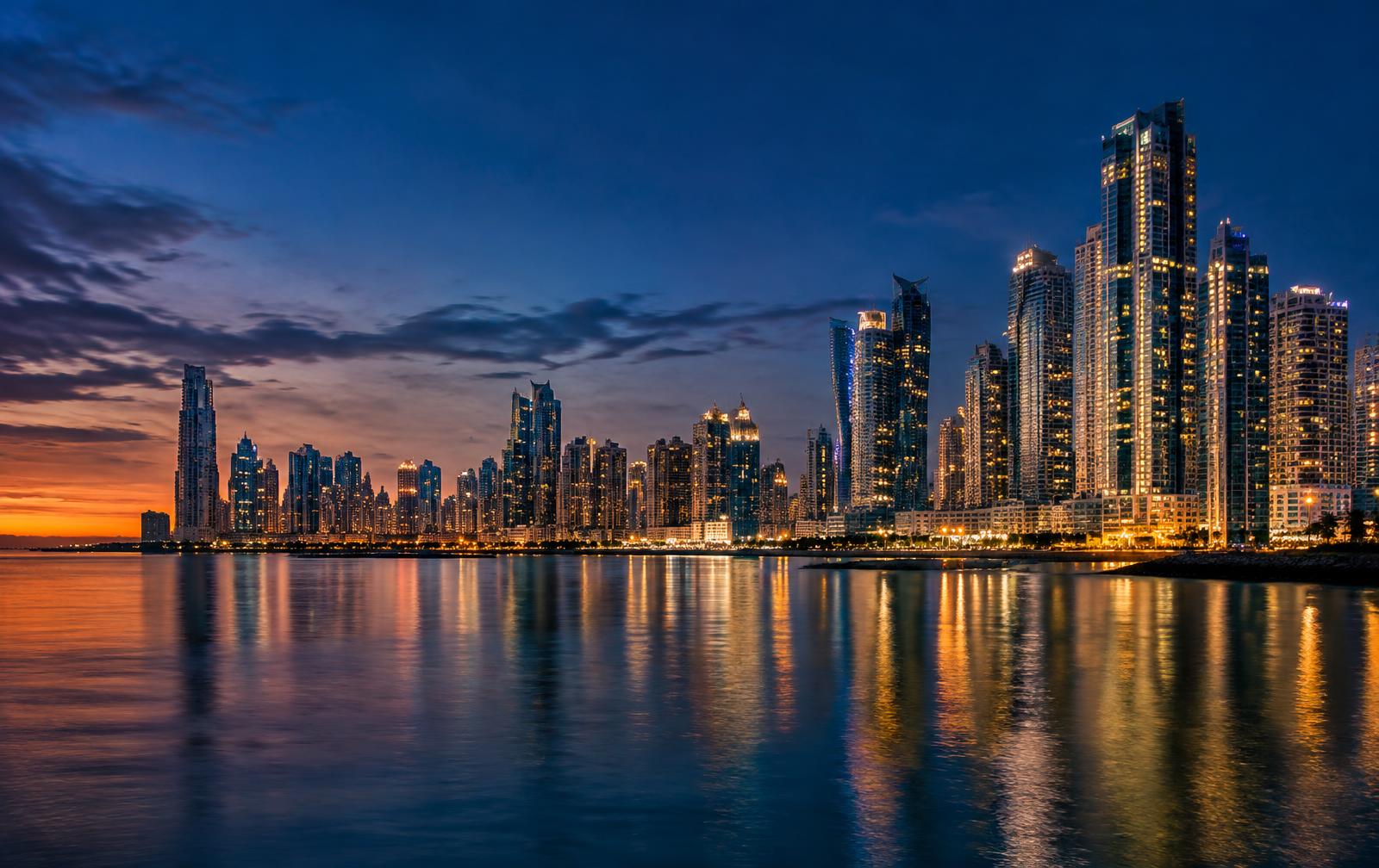 Panama City skyline at dusk